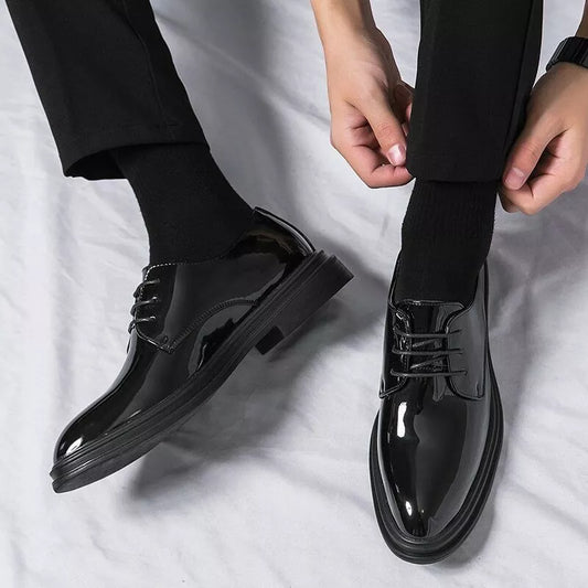 Derbies Classiques en Cuir Noir pour Homme